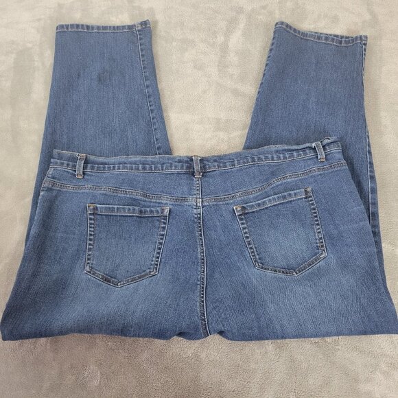 Gloria Vanderbilt Amanda Womens Jeans 24W Plus Straight Leg Dark Blue SL34E - Picture 5 of 10